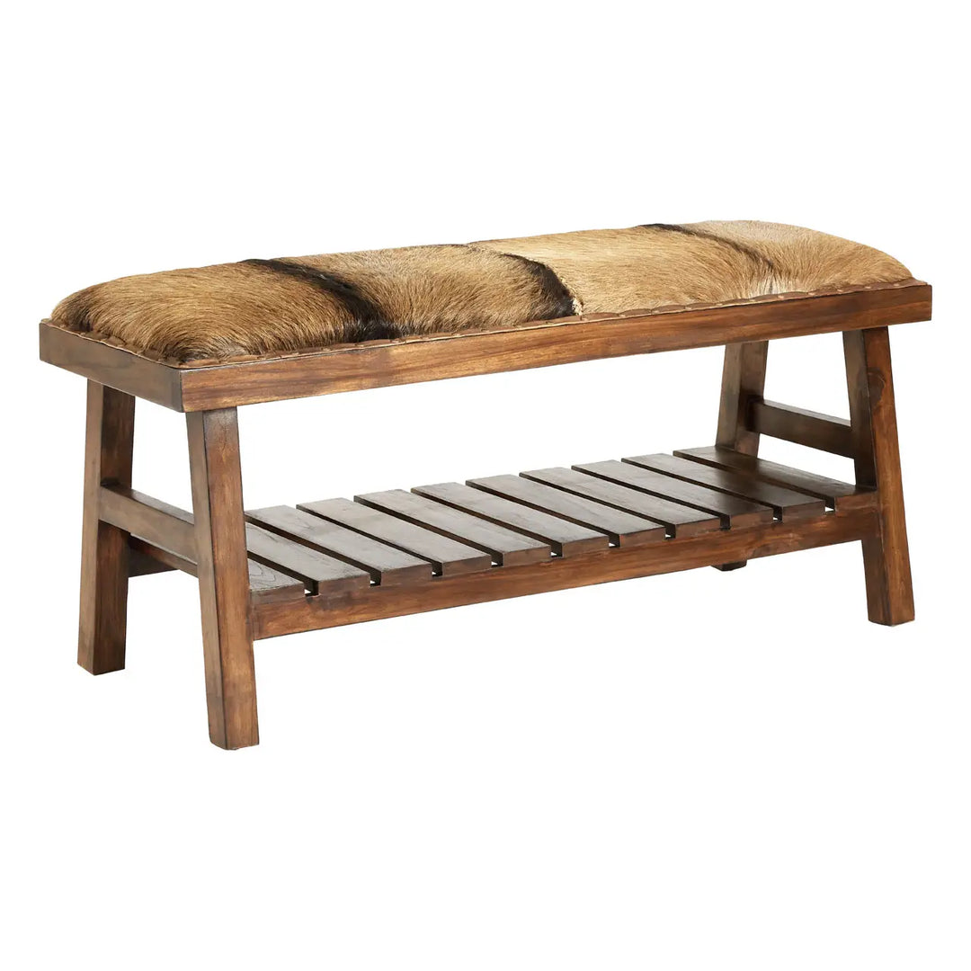 Kristoffer Goat Hide Bench