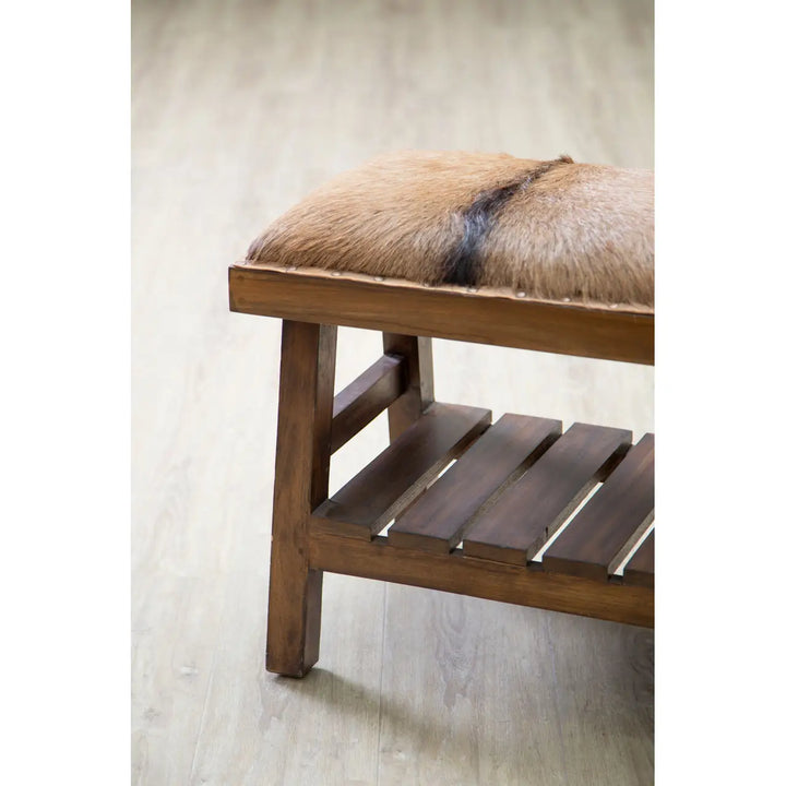 Kristoffer Goat Hide Bench