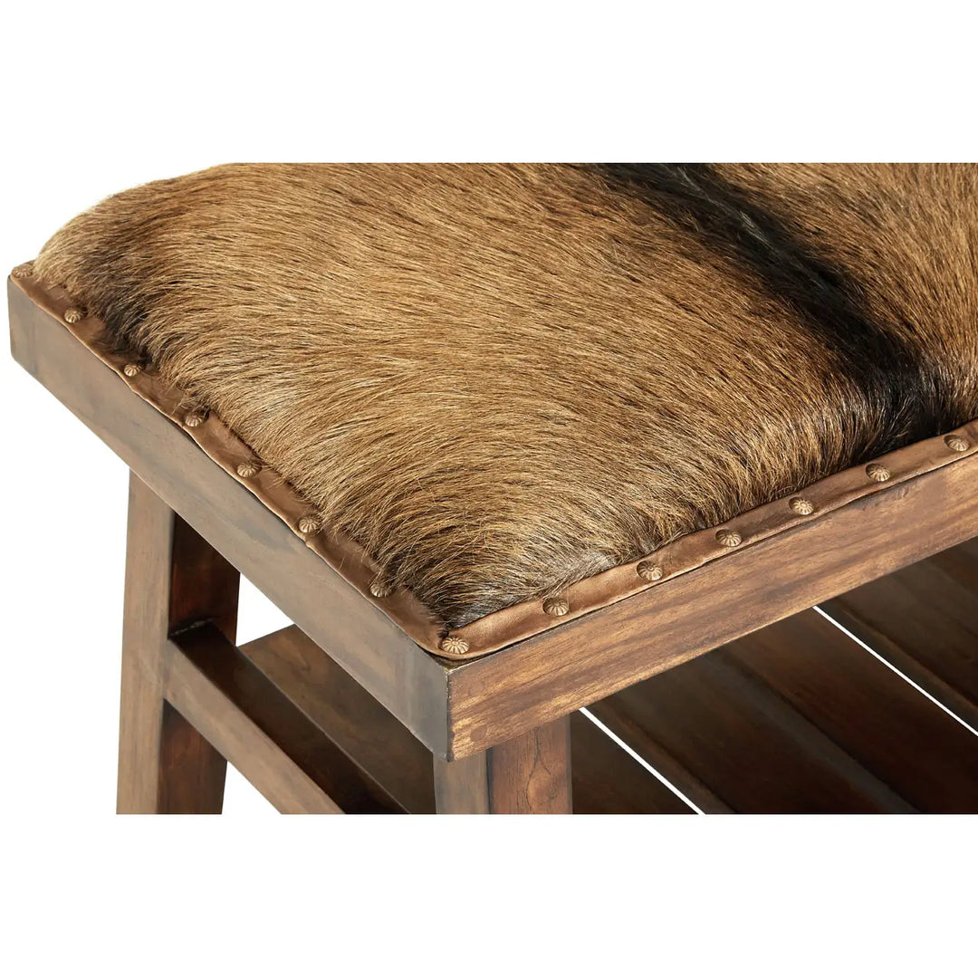 Kristoffer Goat Hide Bench