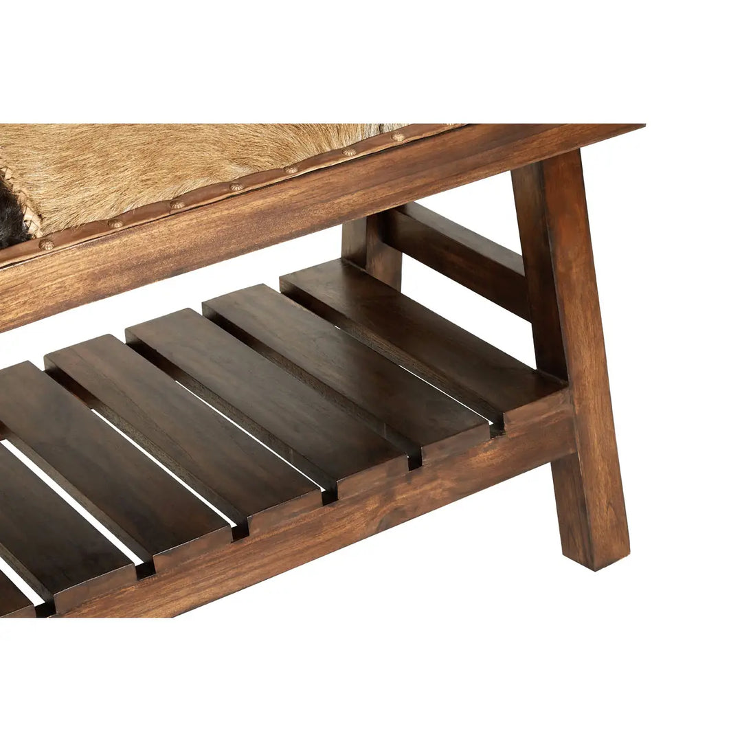 Kristoffer Goat Hide Bench