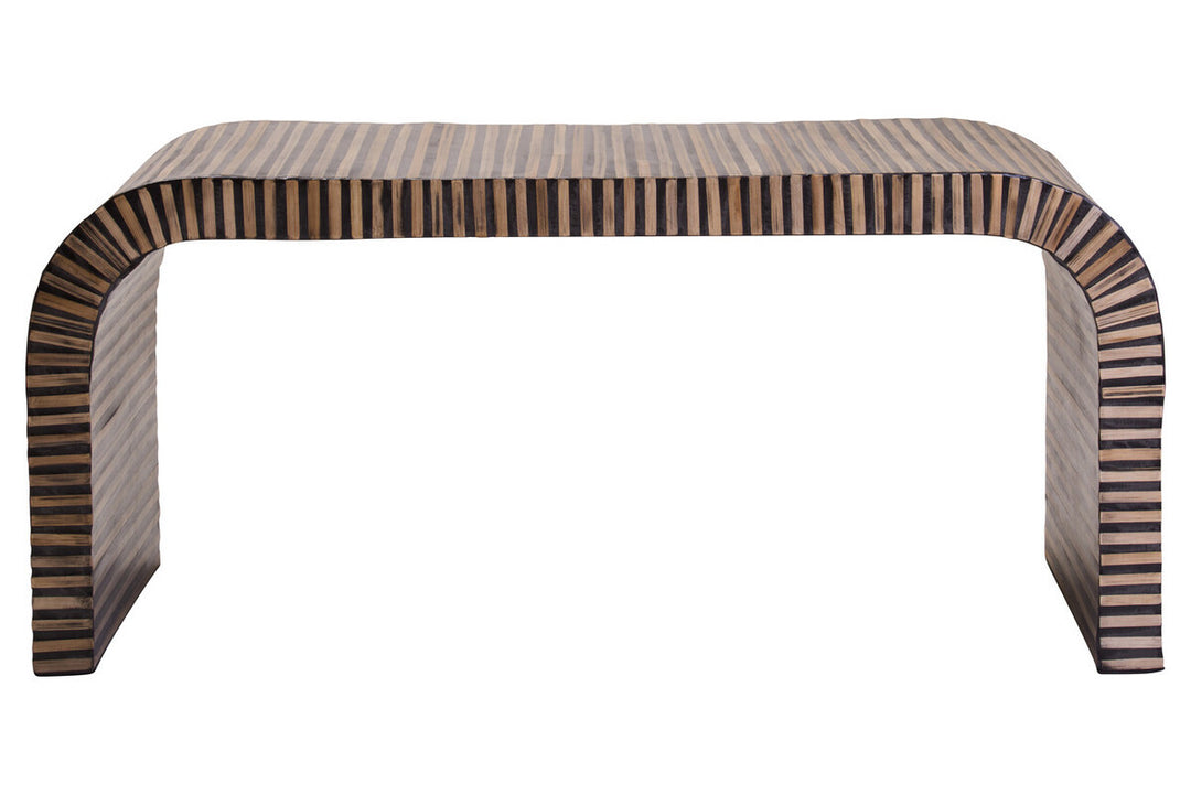 Liam Bamboo Inlay Curved Coffee Table