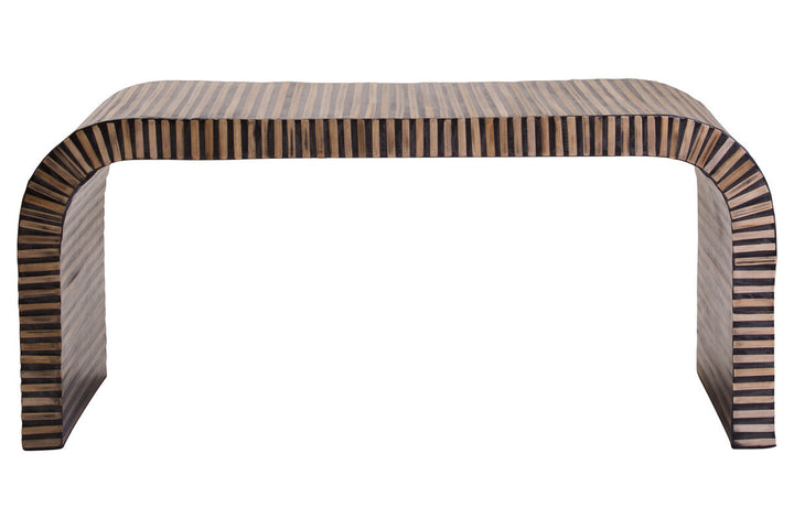Liam Bamboo Inlay Curved Coffee Table