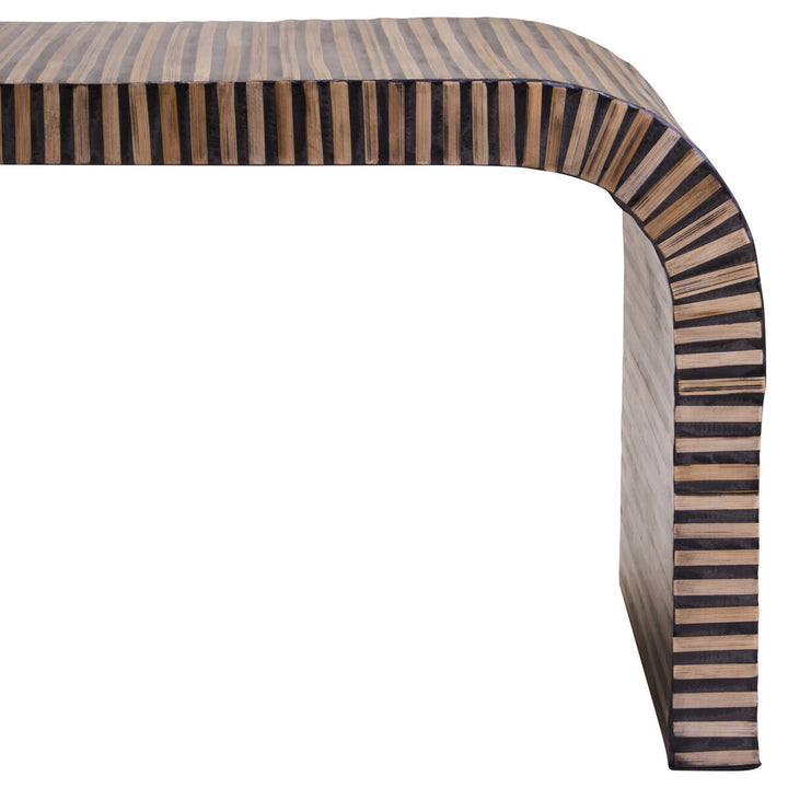 Liam Bamboo Inlay Curved Coffee Table