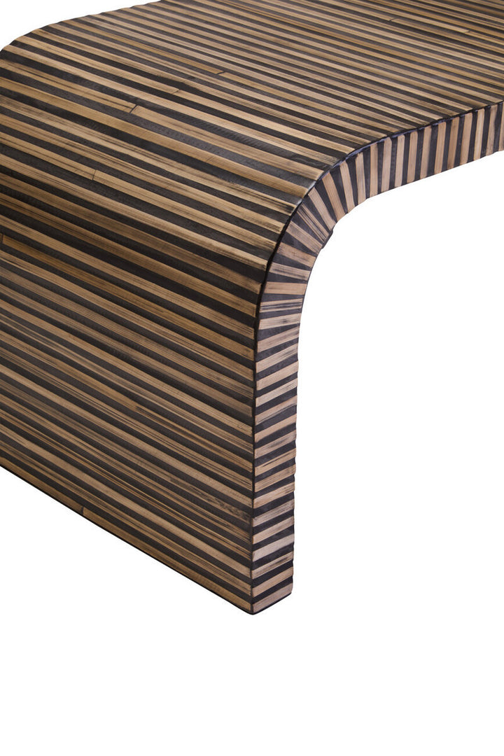 Liam Bamboo Inlay Curved Coffee Table