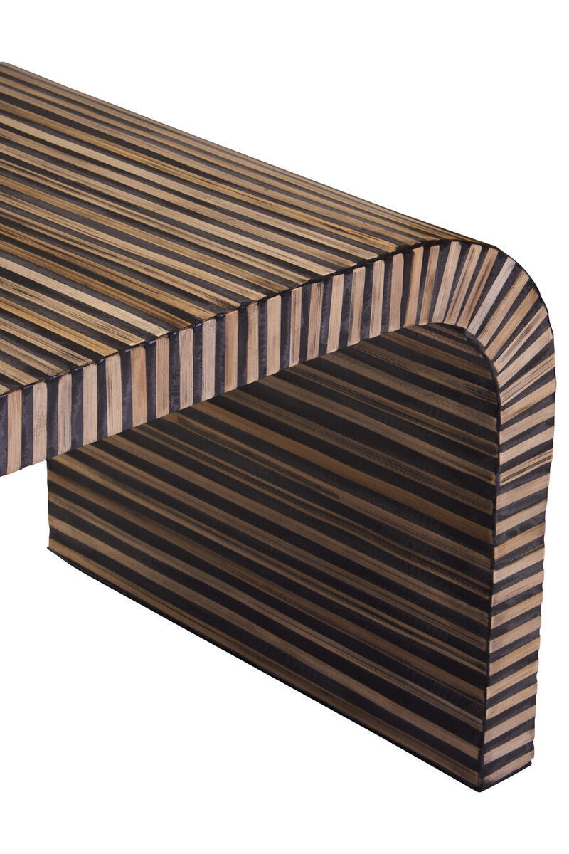 Liam Bamboo Inlay Curved Coffee Table