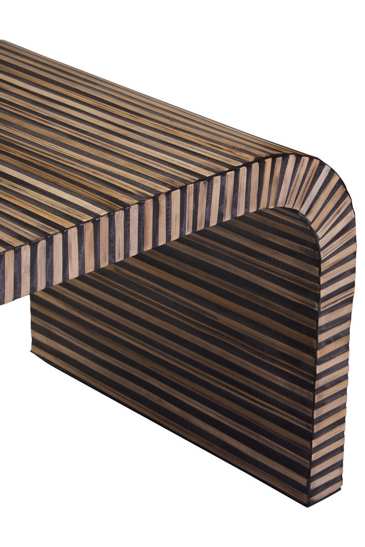 Liam Bamboo Inlay Curved Coffee Table
