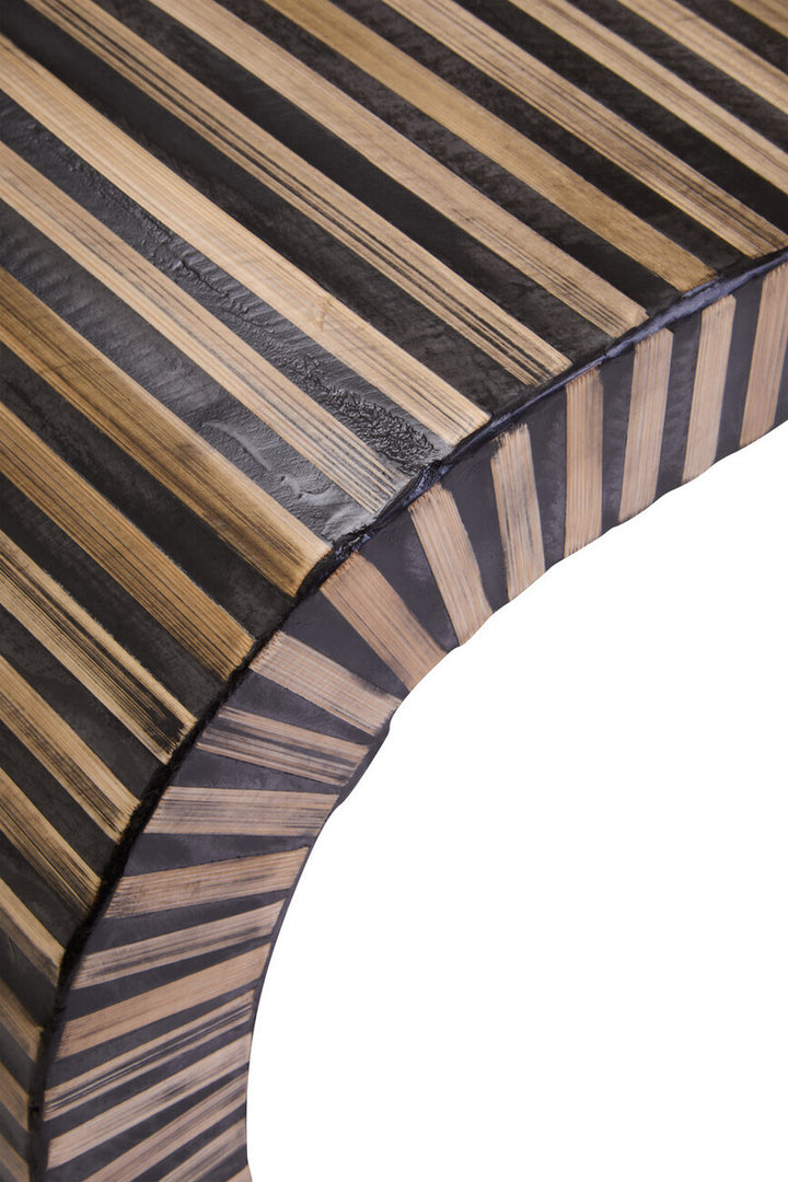 Liam Bamboo Inlay Curved Coffee Table