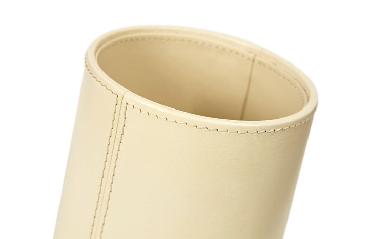 Maisie Ivory Leather Make-Up Brush Pot