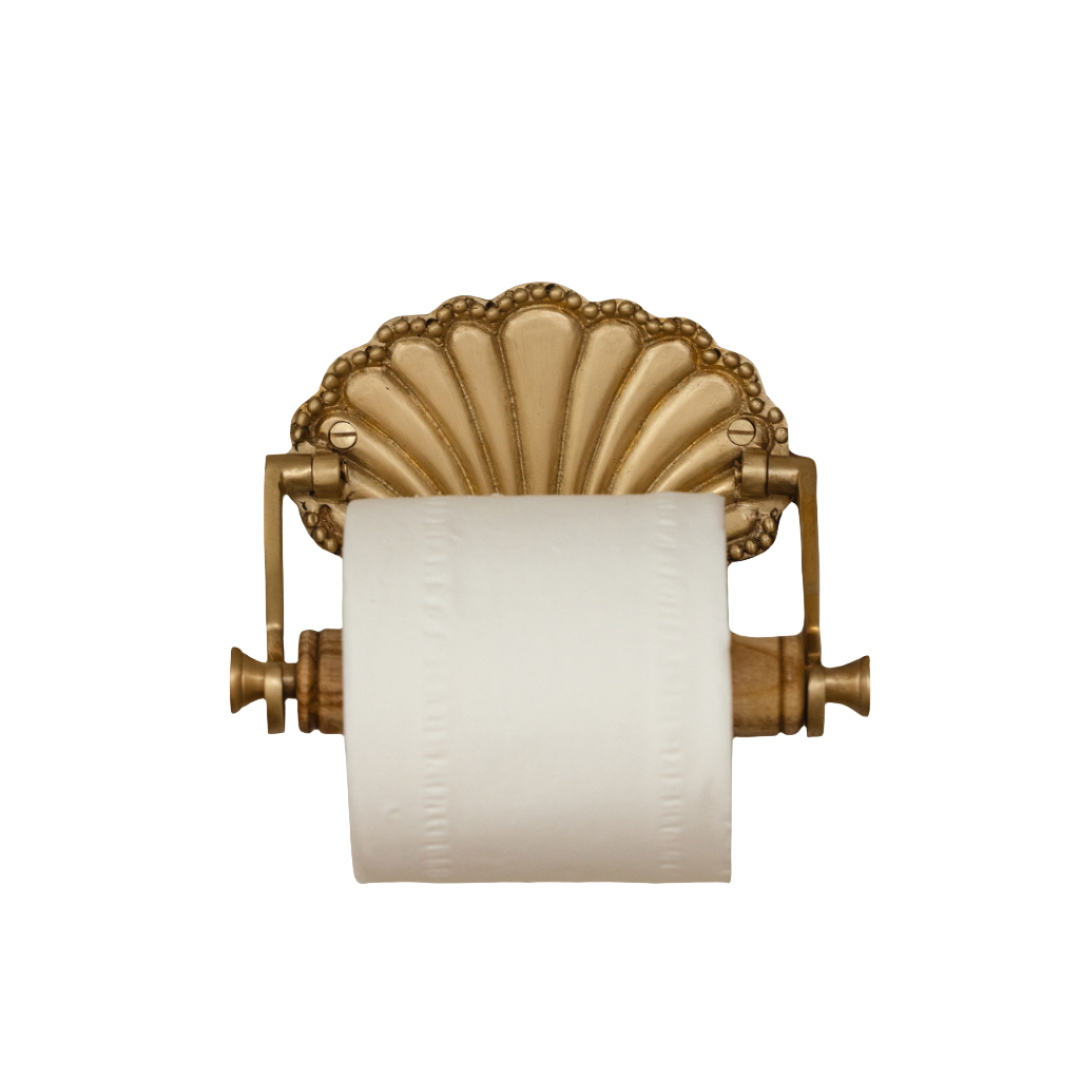 Shell Brass Toilet Roll Holder
