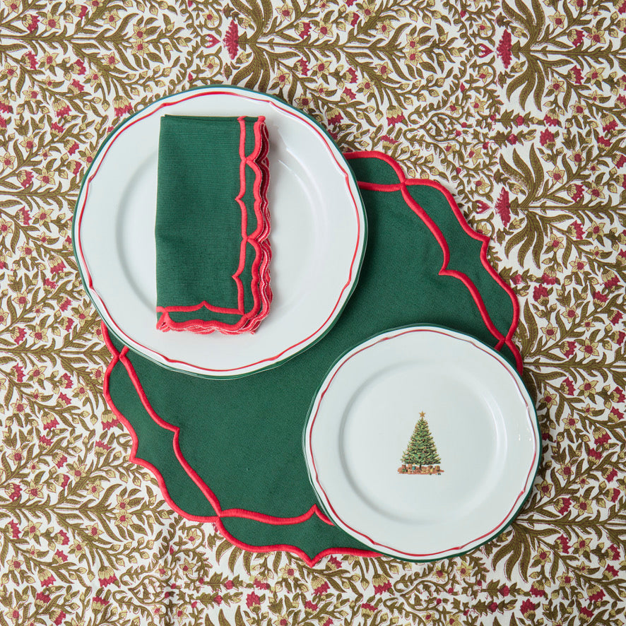 Noel Red and Green Christmas placemats (Set of 4)