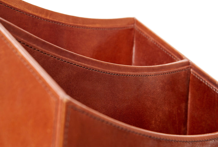 Oakley Classic Tan Leather Desk Tidy
