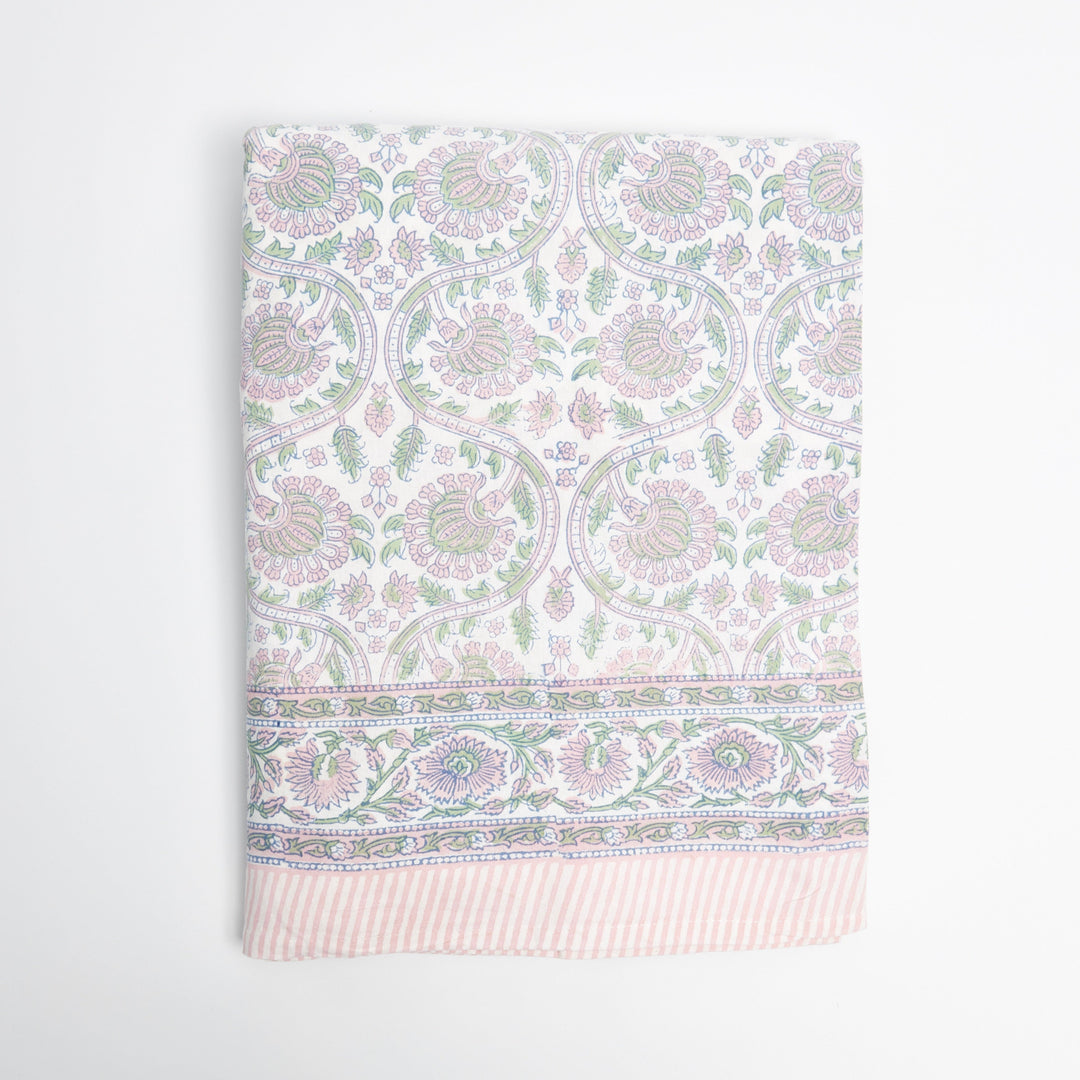 Pink & Green Vine Tablecloth