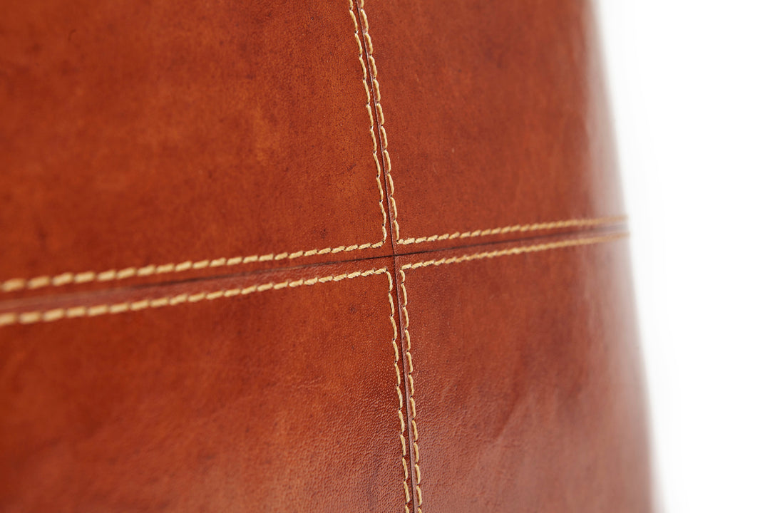 Bedford Classic Tan Leather Storage Basket