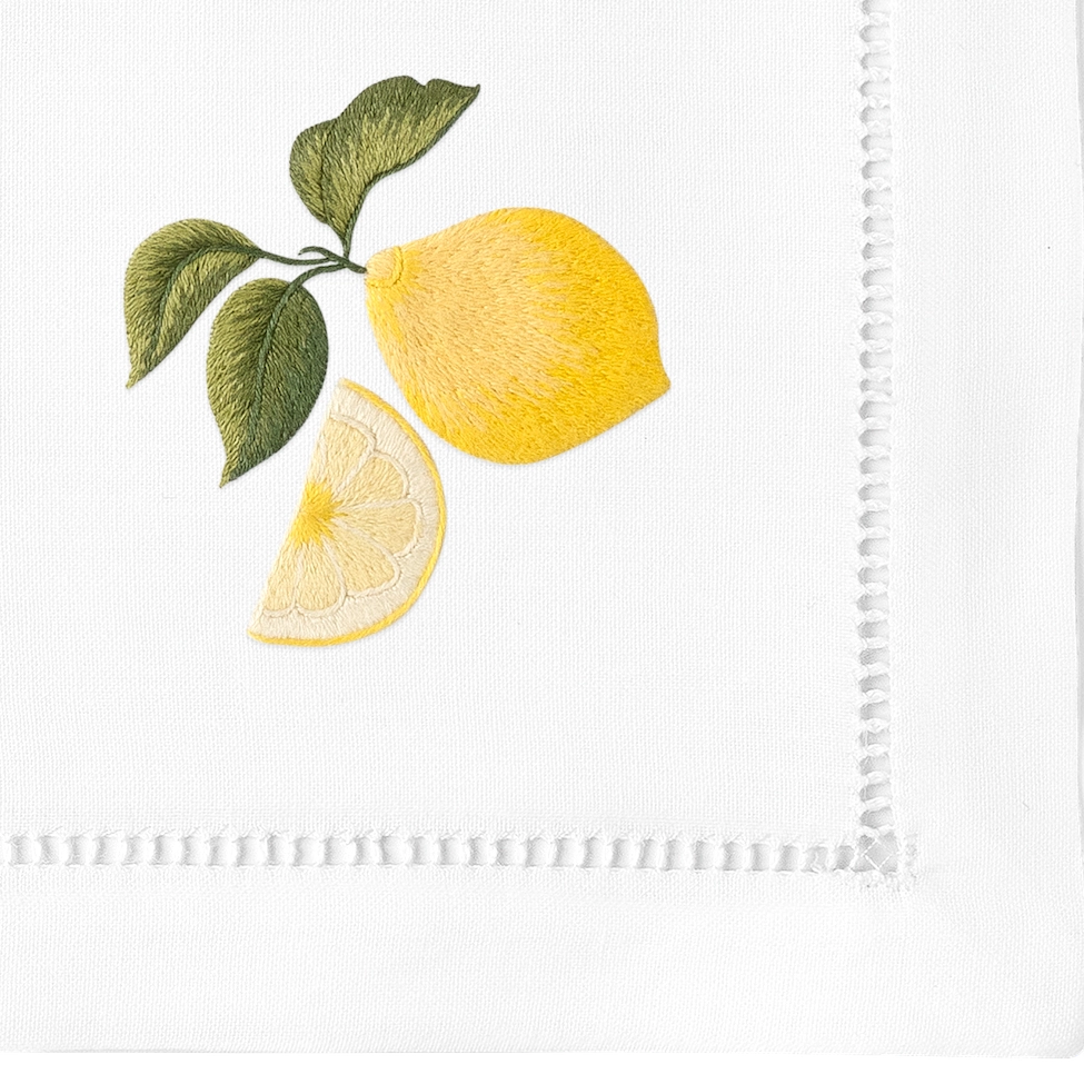 Embroidered Lemon Napkins