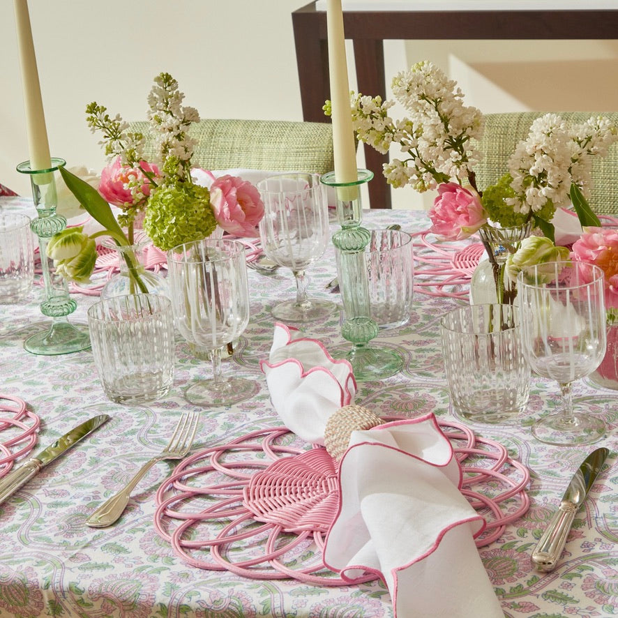 Pink & Green Vine Tablecloth