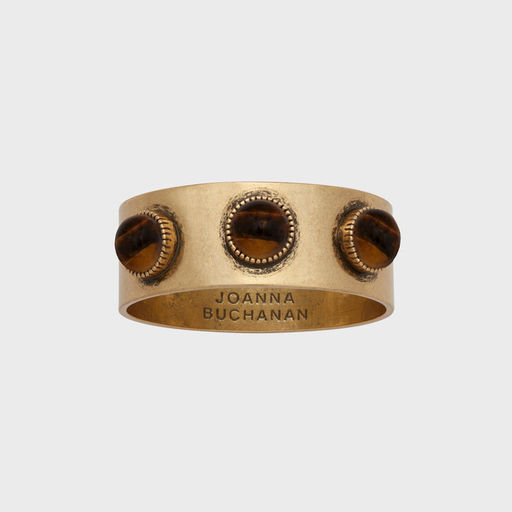 Cabochon Napkin Rings, Tigers Eye, Set of Four
