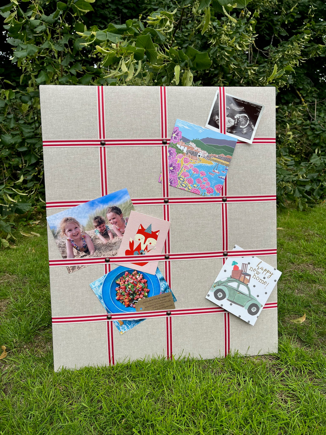 Wide Stripe Linen Noticeboard