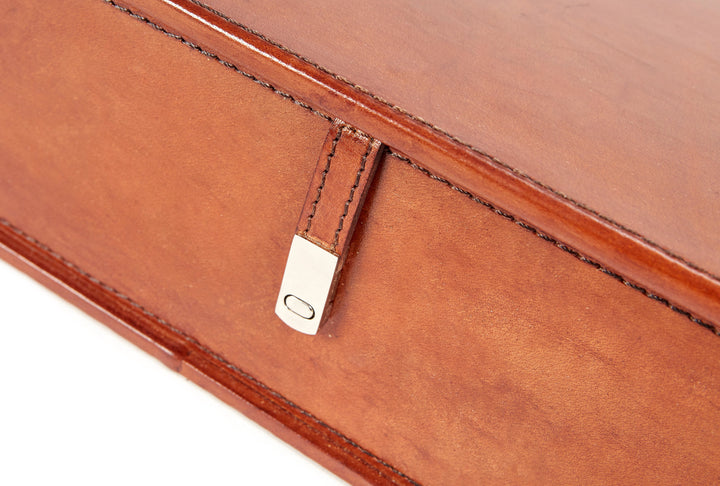 Devonshire Classic Tan Leather A4 Paper Box