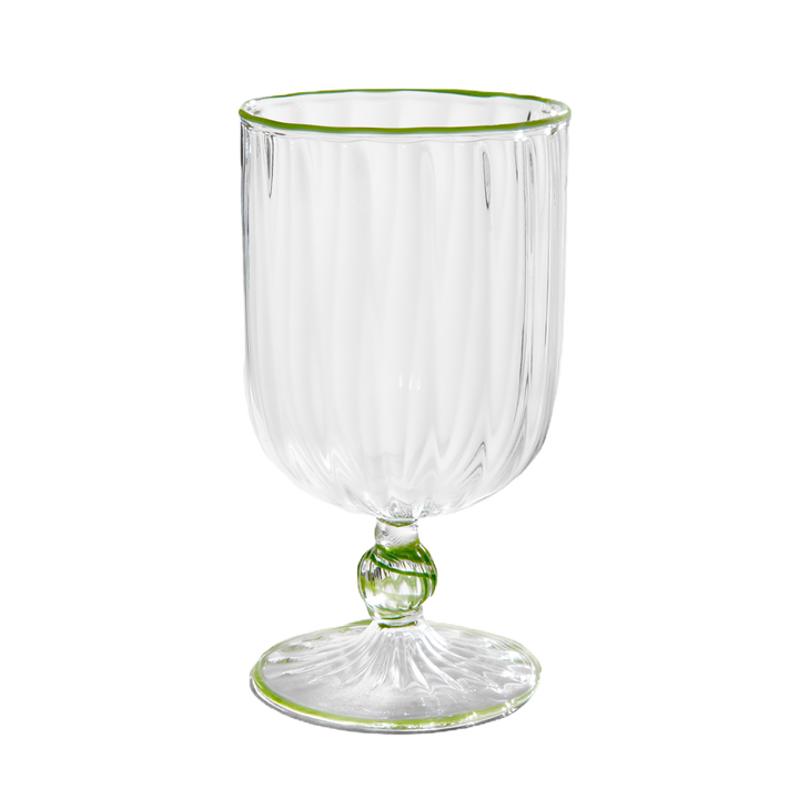 Handblown Venetian Wine Glasses - Green