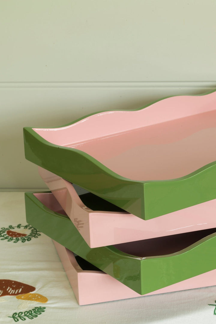 The Allegra Wiggle Tray - Green & Pink