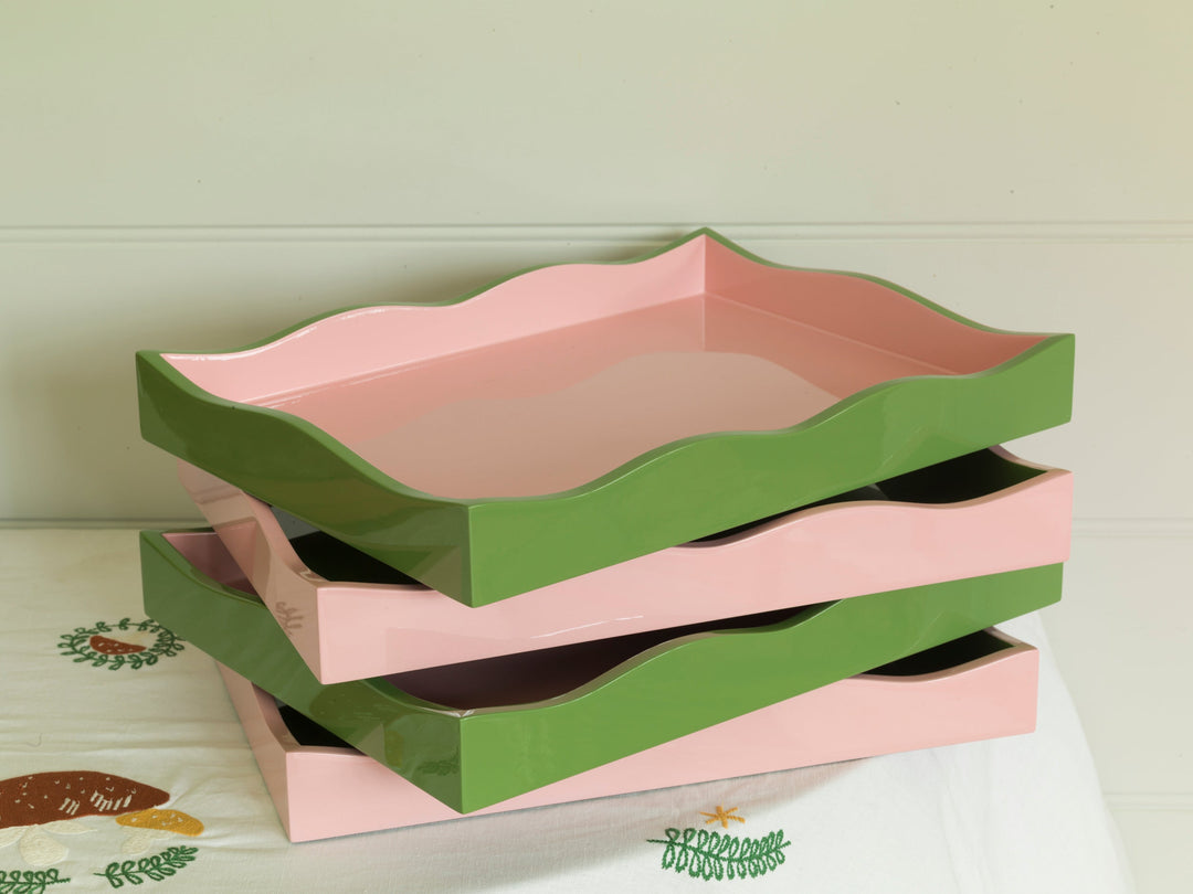 The Allegra Wiggle Tray - Green & Pink