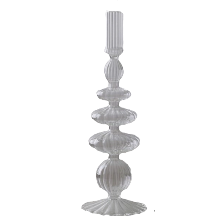 Clear Glass Candlestick Holder