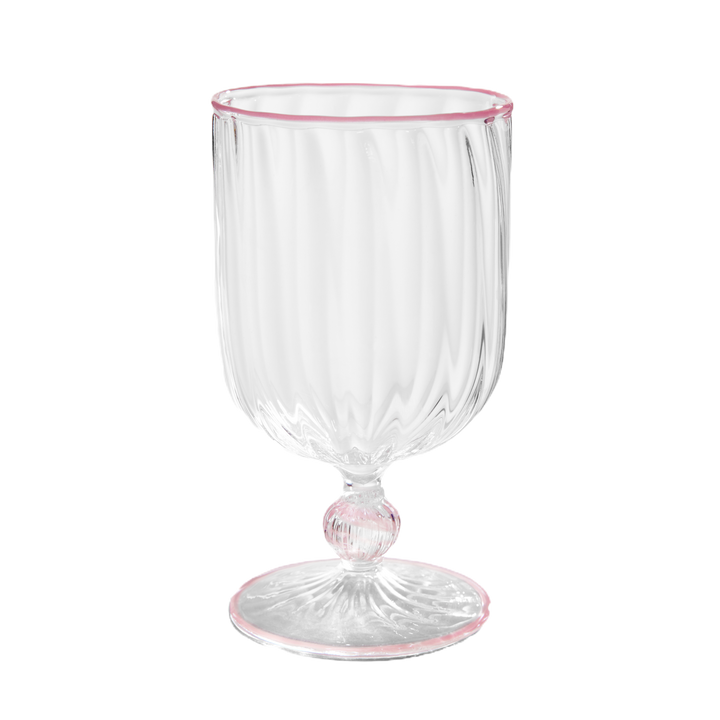 Handblown Venetian Wine Glasses - Pink