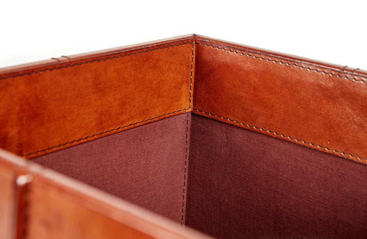 Sandown Classic Tan Leather Wastepaper Bin
