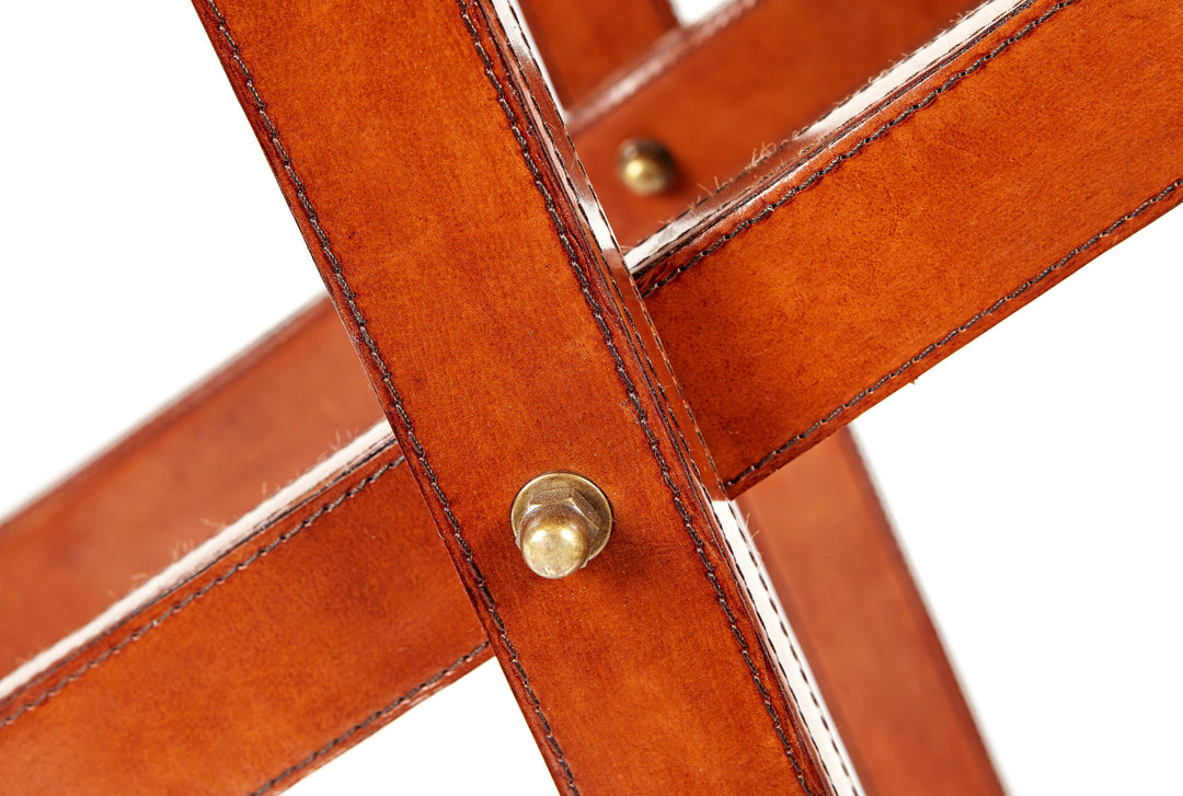 Butler Classic Tan Leather Tray Table