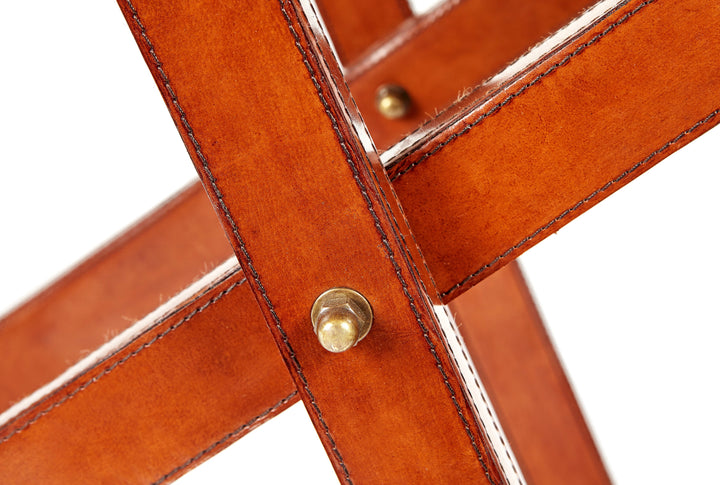 Butler Classic Tan Leather Tray Table