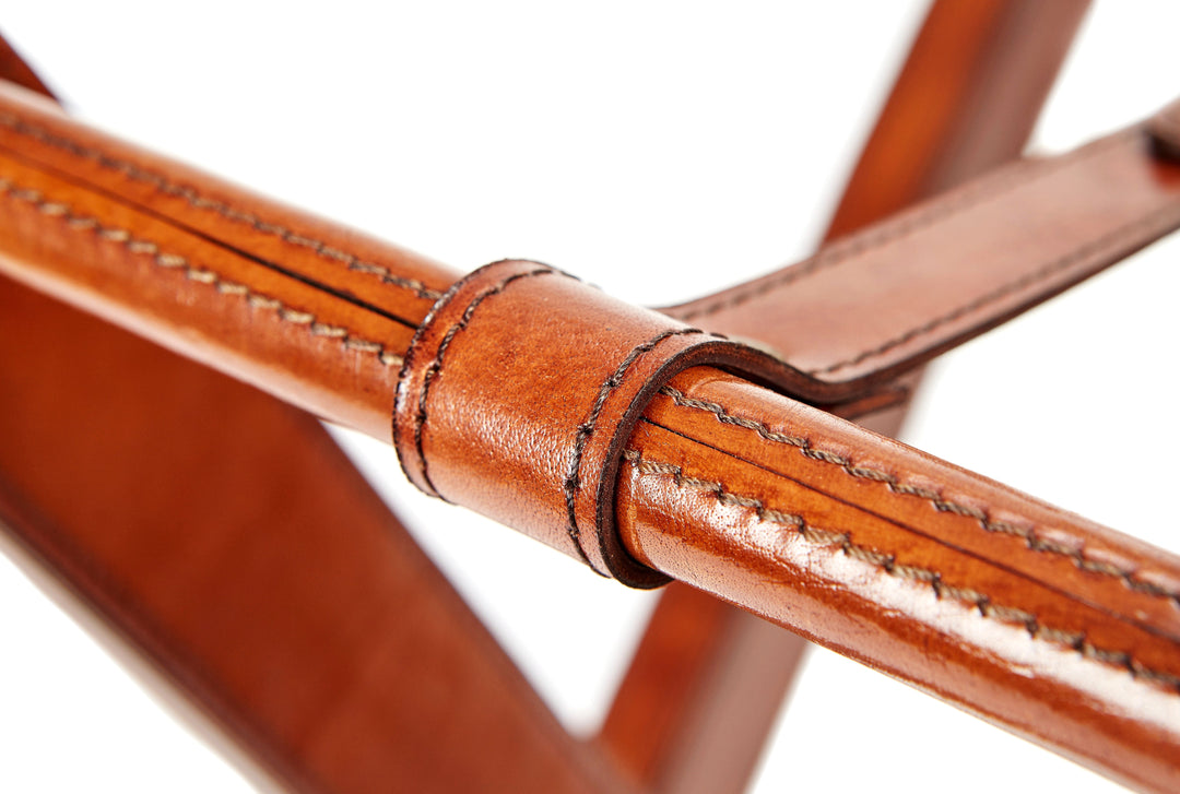 Butler Classic Tan Leather Tray Table