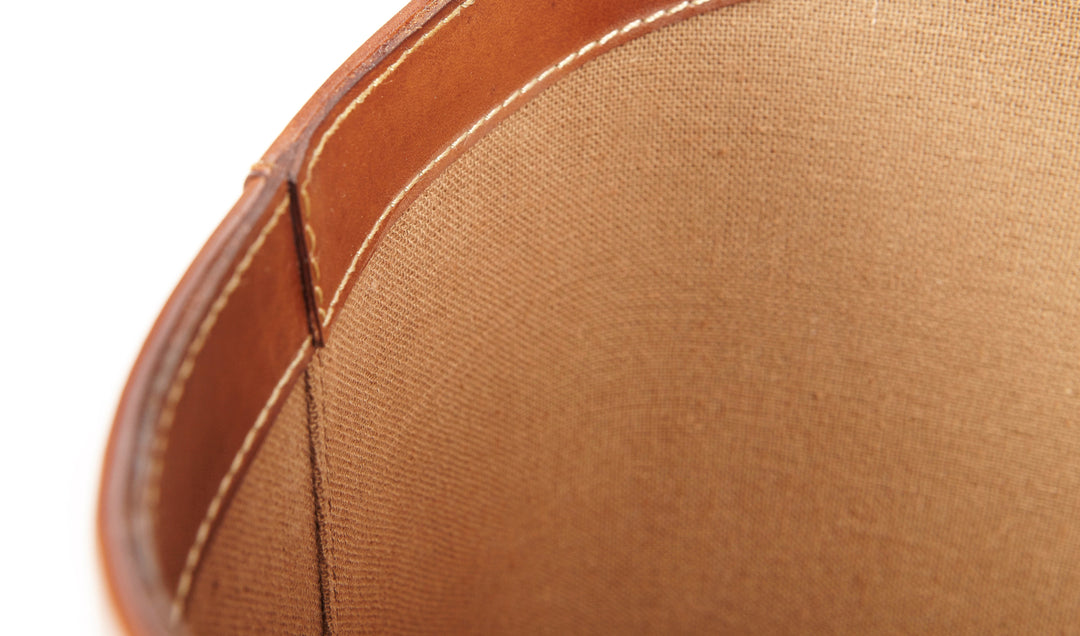 Bedford Classic Tan Leather Storage Basket