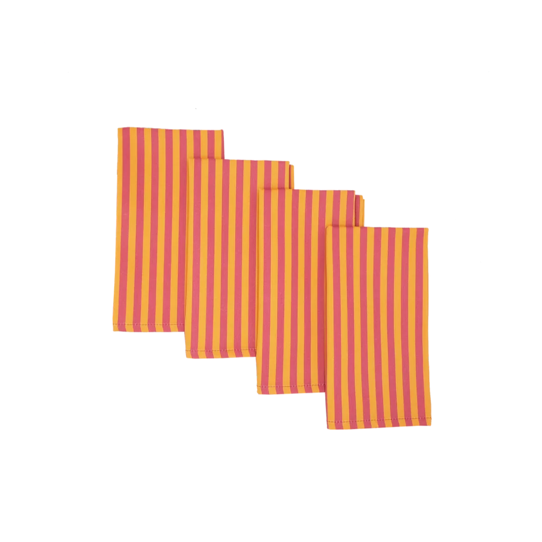 Cinnamon Stripe Napkins - Set of 4