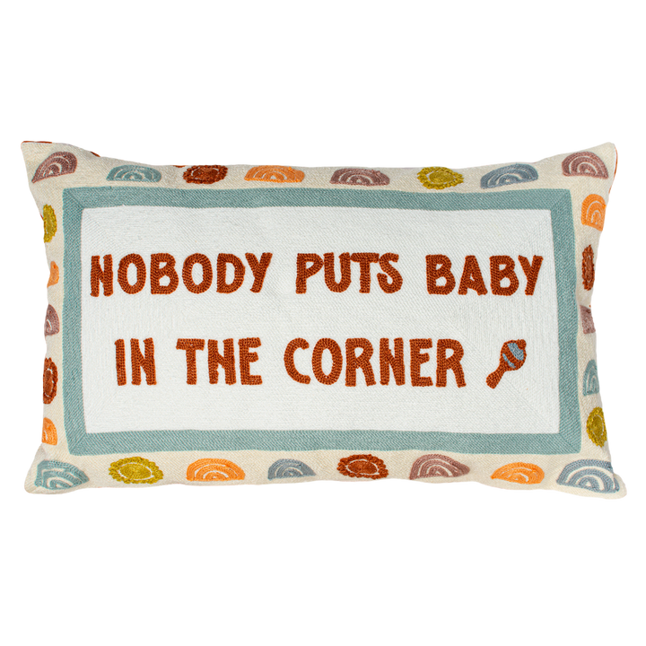 Nobody Puts Baby in the Corner Needlepoint Cushion