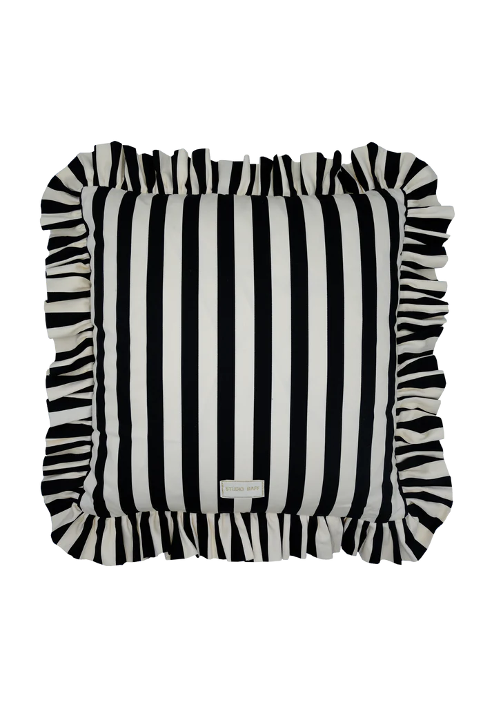 Humbug Square Striped & Ruffled Cushion