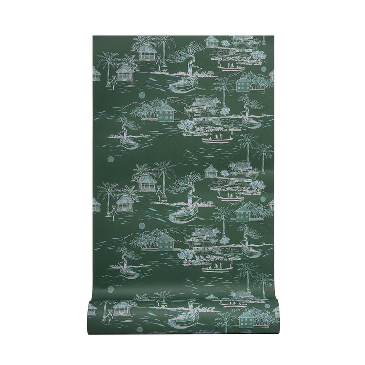 Banana Island | Palm Green Wallpaper