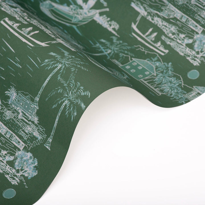 Banana Island | Palm Green Wallpaper