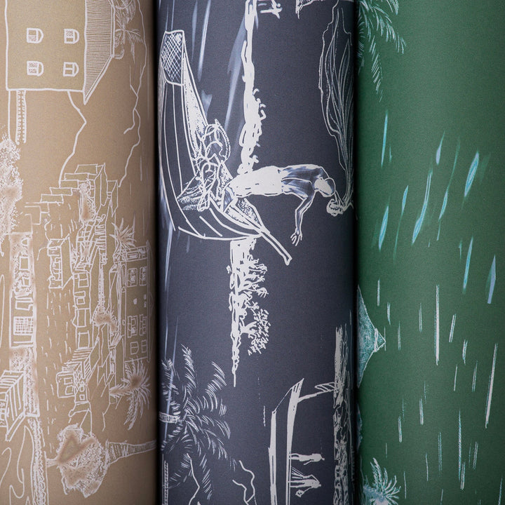 Banana Island | Palm Green Wallpaper