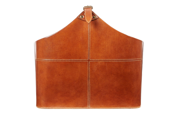 Bedford Classic Tan Leather Storage Basket