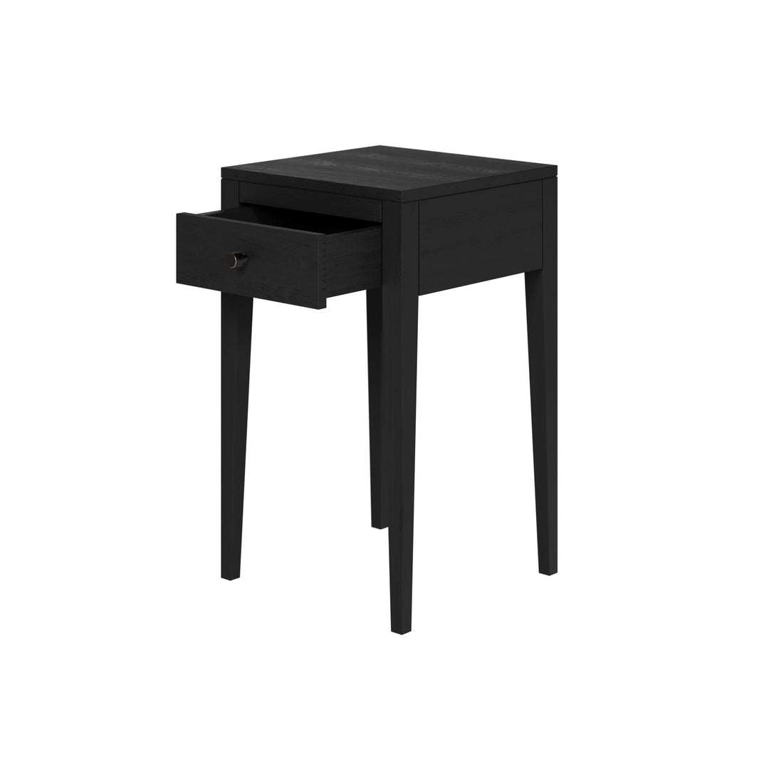 Radford 1-Drawer Bedside Table - Black