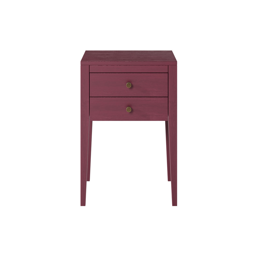 Radford 2-Drawer Bedside Table - Cherry Red