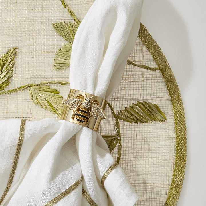 Stripey Bee Napkin Rings, Set of Two