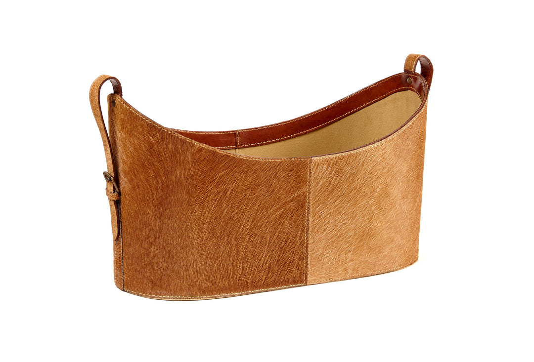 Belgrave Natural Tan Cowhide Storage Basket