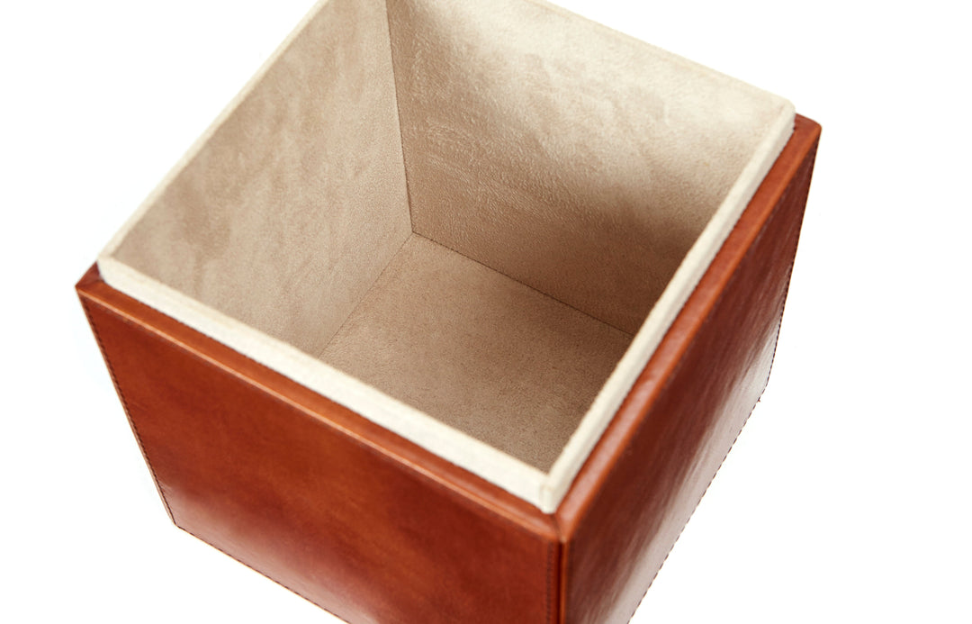 Bloomsbury Classic Tan Leather Tissue Box Cover