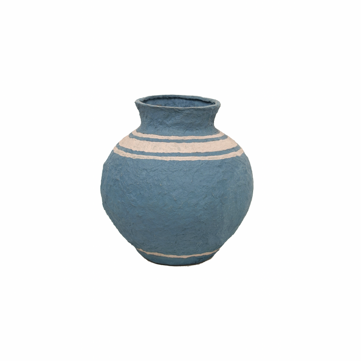 Cotton Maché Vase - Blue