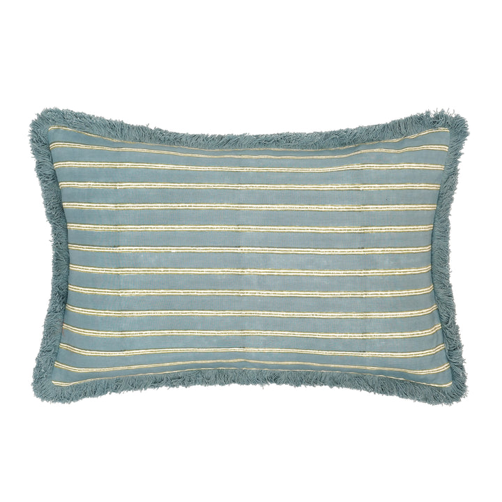Edo Striped Cushion - Indigo Blue