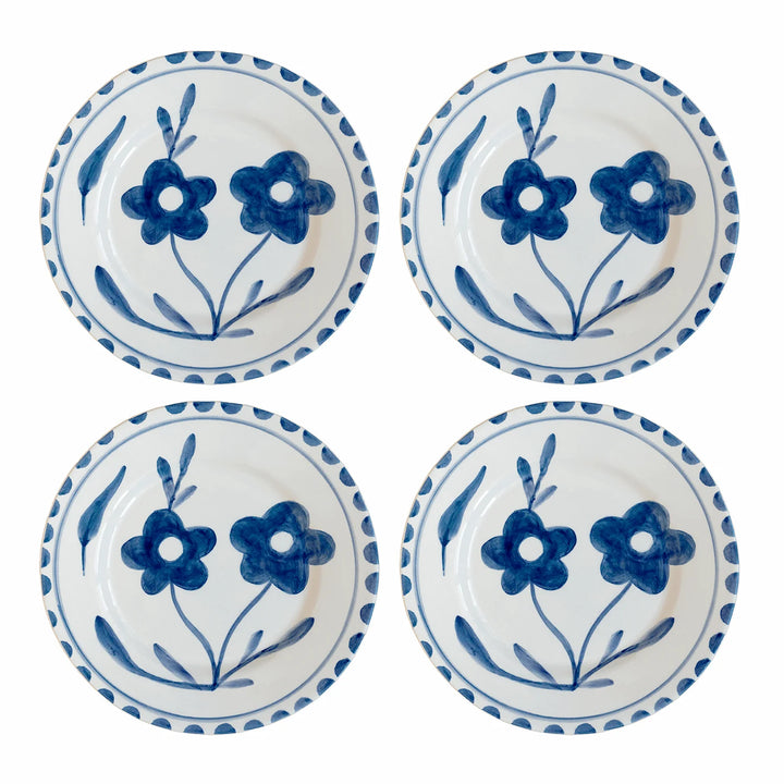 Blue Flowers Ceramic Dessert Plate