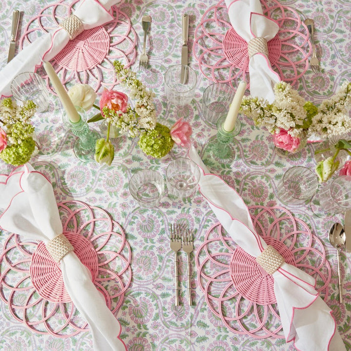 Pink & Green Vine Tablecloth