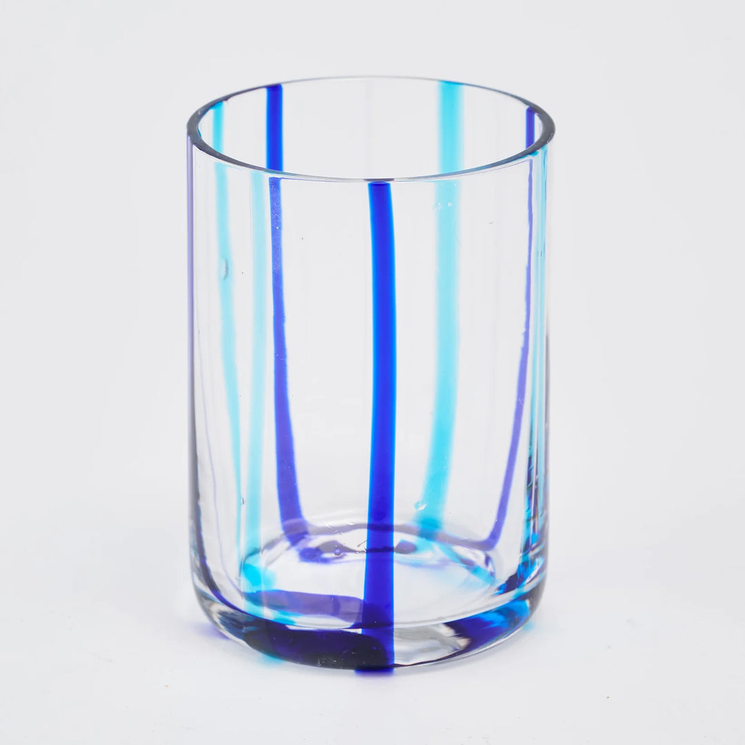 Blue Stripe Glasses - Set of 6