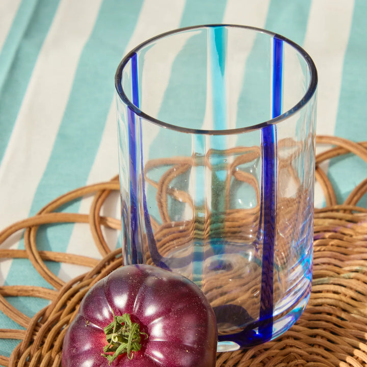 Blue Stripe Glasses - Set of 6